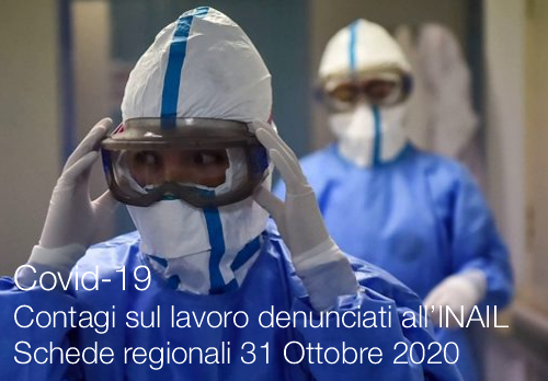Contagi sul lavoro denunciati INAIL Schede regionali 31 Ottobre 2020 Contagi sul lavoro denunciati INAIL Schede regionali 31 Ottobre 2020