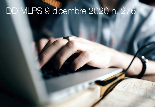 DD MLPS del 9 dicembre 2020 n 276 DD MLPS del 9 dicembre 2020 n 276