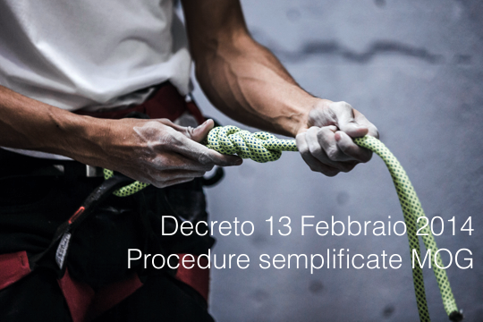 Decreto 13 Febbraio 2014 Procedure semplificate MOG Decreto 13 Febbraio 2014 Procedure semplificate MOG