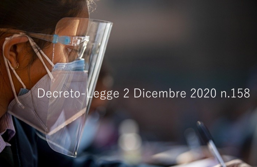Decreto Legge 2 Dicembre 2020 n 158 Decreto Legge 2 Dicembre 2020 n 158