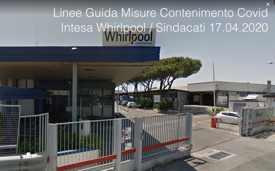 Linee Guida Misure Contenimento Covid Whirlpool Sindacati 17 04 2020 Linee Guida Misure Contenimento Covid Whirlpool Sindacati 17 04 2020