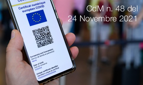 Consiglio dei Ministri n 48 del 24 Novembre 2021 Consiglio dei Ministri n 48 del 24 Novembre 2021