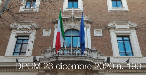 DPCM 23 dicembre 2020 n 190 DPCM 23 dicembre 2020 n 190