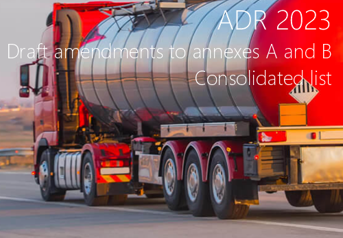 ADR 2023 Draft amendments to annexes A and B Consolidated list ADR 2023 Draft amendments to annexes A and B Consolidated list