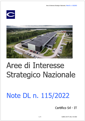 Aree di Interesse Strategico Nazionale Aree di Interesse Strategico Nazionale