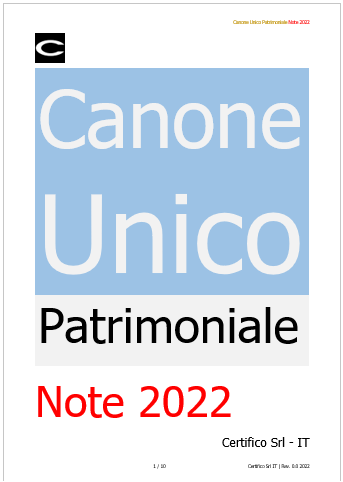 Canone Unico Patrimoniale Note Canone Unico Patrimoniale Note
