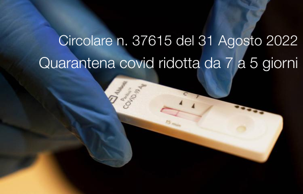 Circolare Min Salute n 37615 del 31 Agosto 2022 Circolare Min Salute n 37615 del 31 Agosto 2022