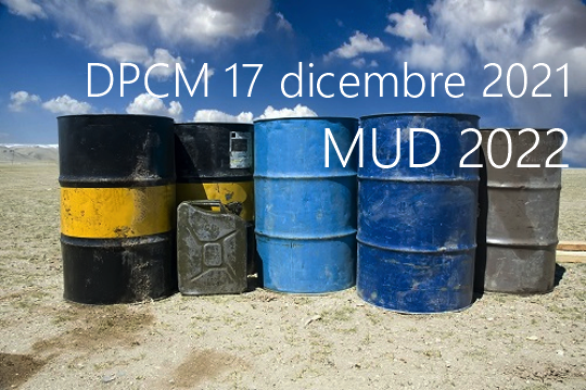 DPCM 17 dicembre 2021 MUD 2022 DPCM 17 dicembre 2021 MUD 2022