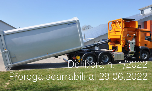 Delibera n 1 del 31 gennaio 2022 Proroga scarrabili al 29 06 2022 Delibera n 1 del 31 gennaio 2022 Proroga scarrabili al 29 06 2022
