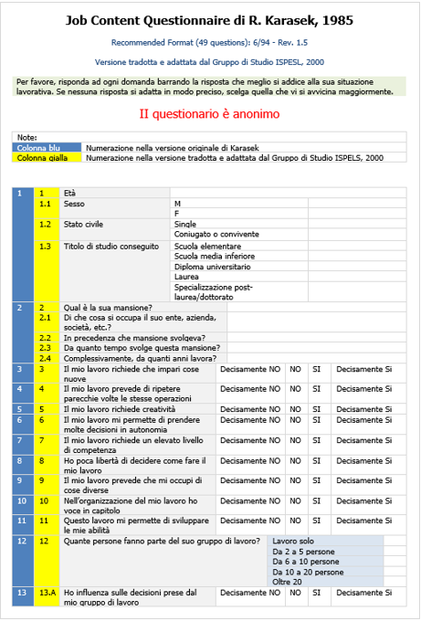 ID 15697 JCQ Questionnaire Modello ID 15697 JCQ Questionnaire Modello