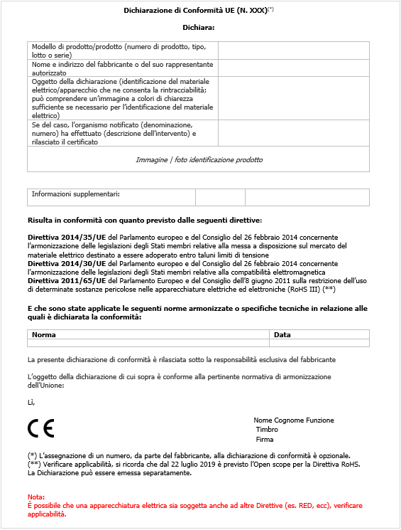 ID 16316 Dichiarazione UE di Conformita