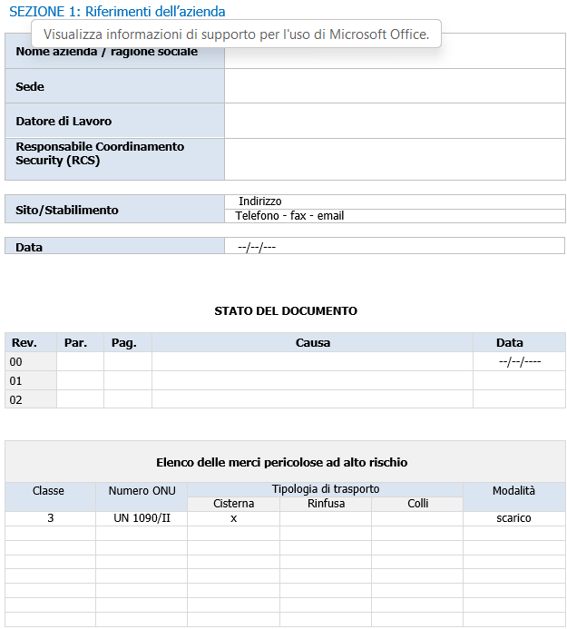 Modello di piano di security aziendale Fig 1 Modello di piano di security aziendale Fig 1