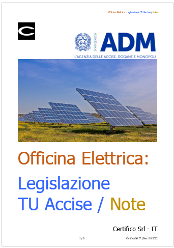 Officina Elettrica Legislazione TU Accise Note Officina Elettrica Legislazione TU Accise Note
