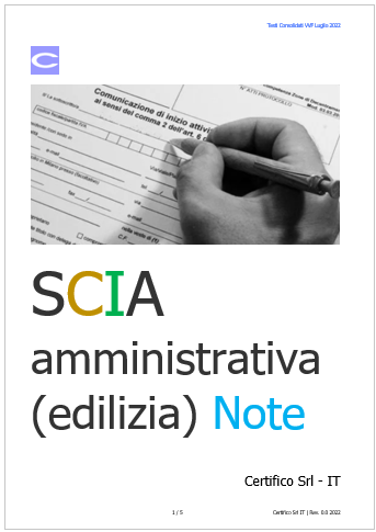 SCIA amministrativa edilizia Note SCIA amministrativa edilizia Note