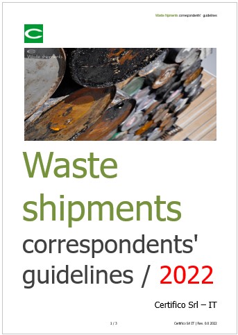Waste shipments correspondents guidelines Waste shipments correspondents guidelines