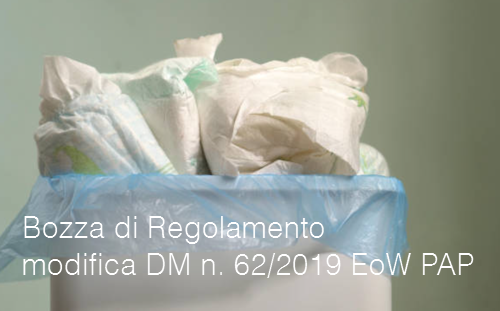 Bozza di Regolamento modifica DM n 62 del 2019 EoW PAP Bozza di Regolamento modifica DM n 62 del 2019 EoW PAP