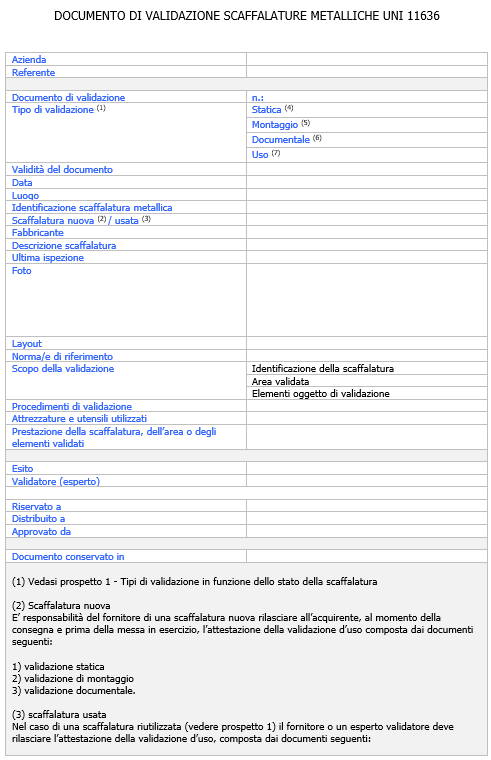 Documento validazione UNI 11636 2023 Documento validazione UNI 11636 2023