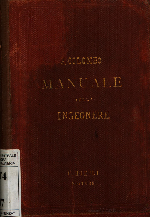 Il Manuale dell Ingegnere HOEPLI 1877 Il Manuale dell Ingegnere HOEPLI 1877