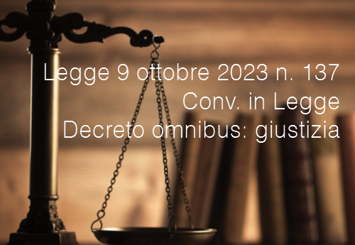 Legge 9 ottobre 2023 n 137 Legge 9 ottobre 2023 n 137