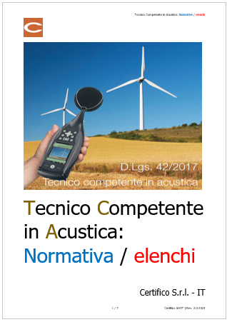 Tecnico competente in acustica Normativa elenchi Tecnico competente in acustica Normativa elenchi