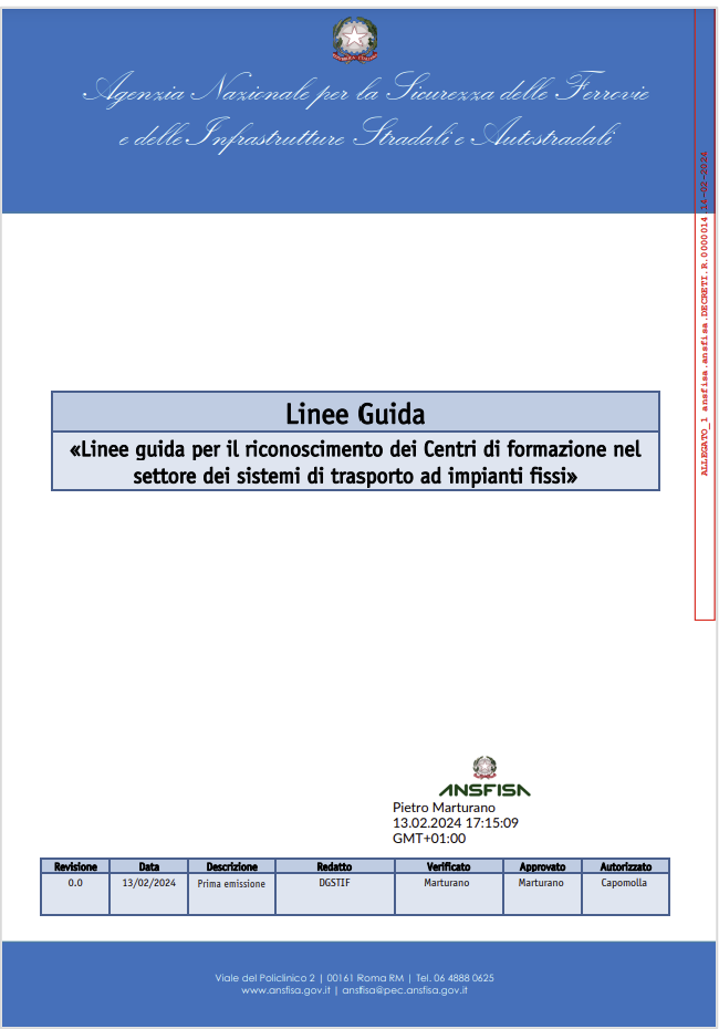 Decreto ANSFISA 14 febbraio 2024 Decreto ANSFISA 14 febbraio 2024