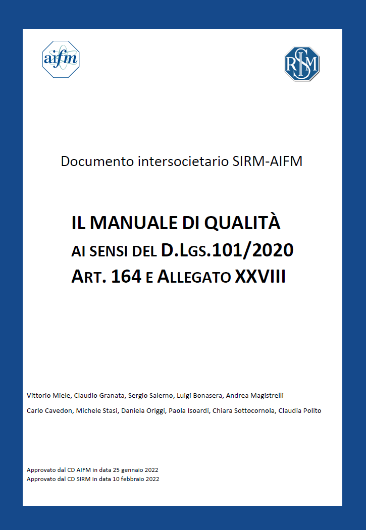Il Manuale della Qualita ai sensi del D Lgs 101 2020 Il Manuale della Qualita ai sensi del D Lgs 101 2020