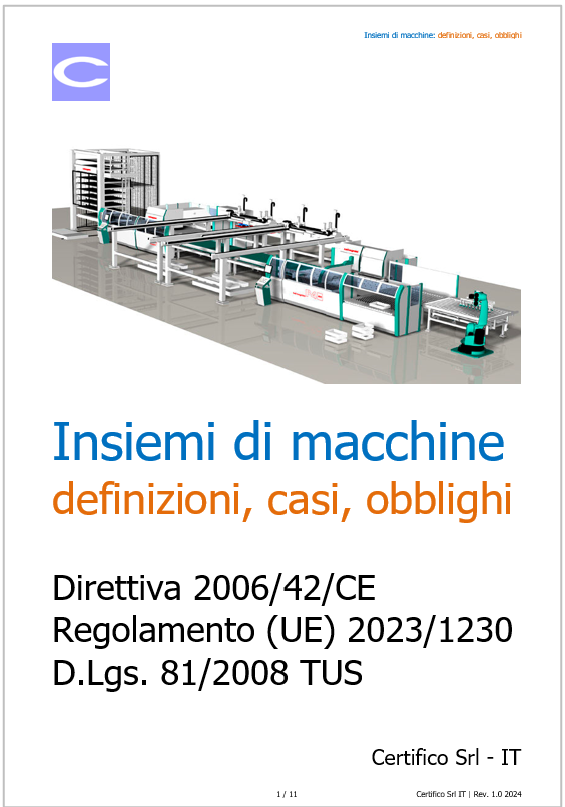 Insiemi di macchine definizioni casi obblighi Insiemi di macchine definizioni casi obblighi