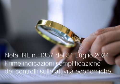 Nota INL n 1357 del 31 Luglio 2024 Nota INL n 1357 del 31 Luglio 2024