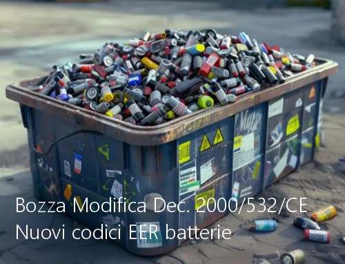Nuovi codici EER batterie Nuovi codici EER batterie