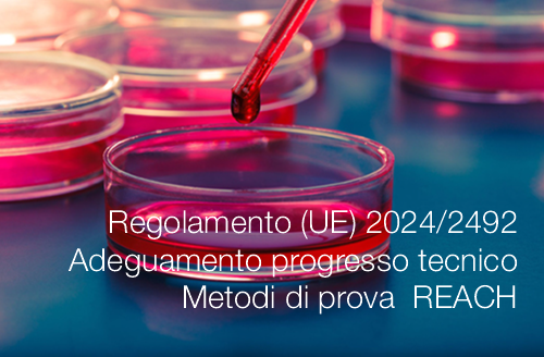 Regolamento UE 2024 2492 Adeguamento progresso tecnico Metodi di prova REACH Regolamento UE 2024 2492 Adeguamento progresso tecnico Metodi di prova REACH