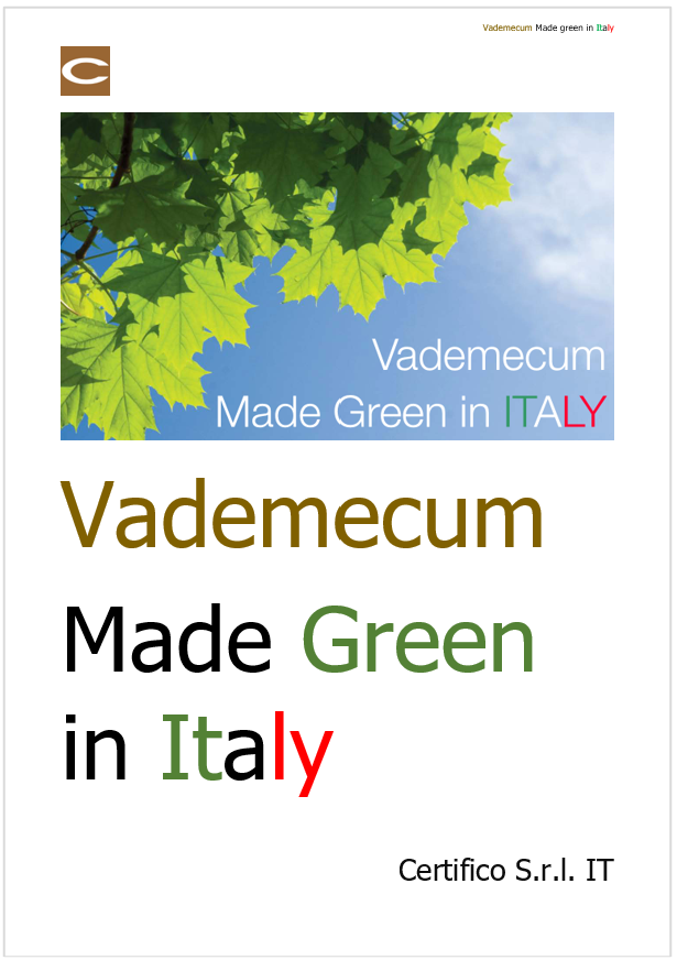 Vademecum Made Green Italy Vademecum Made Green Italy