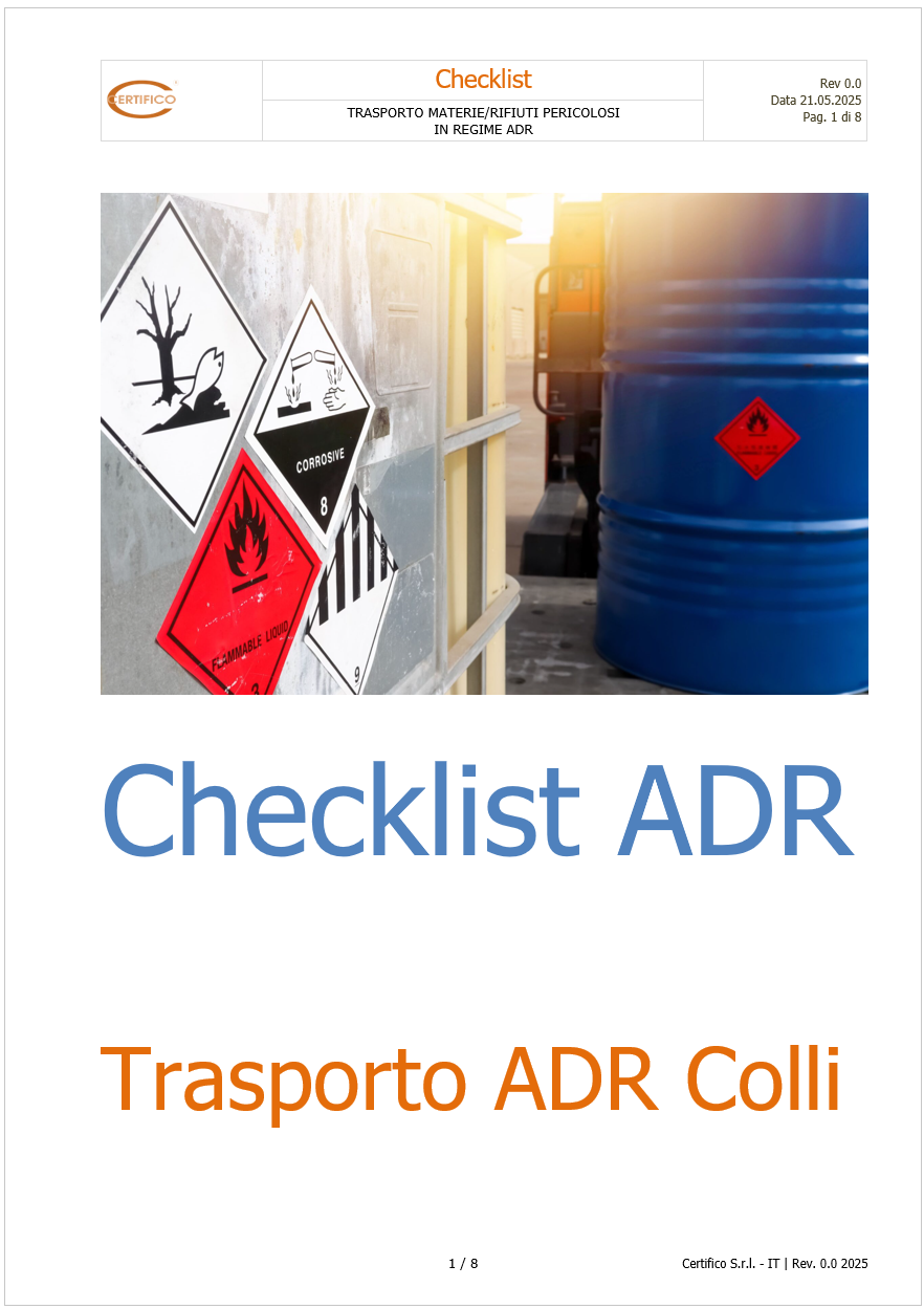 ADR2025 Trasporto ADR Colli Check list ADR