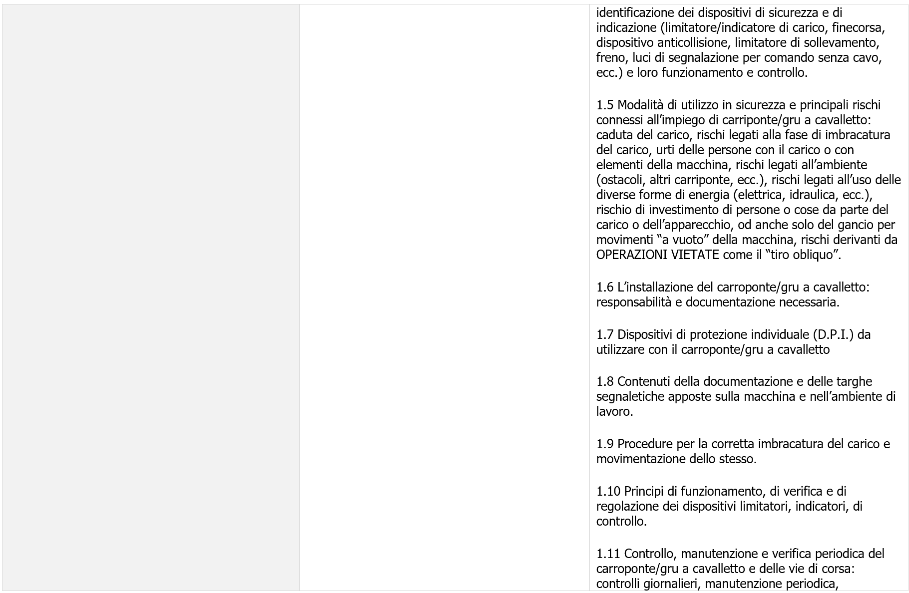 Accordo 17 Aprile 2025   Obblighi formativi specifici per nuove macchine operatrici Tabella 1