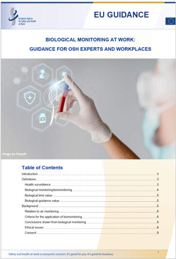 Guida EU Monitoraggio biologico sul luogo di lavoro