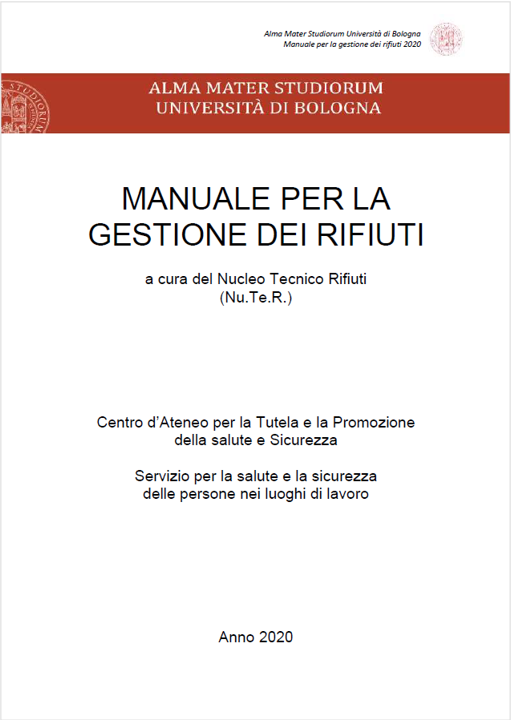 Manuale gestione rifiuti Universita di Bologna Manuale gestione rifiuti Universita di Bologna