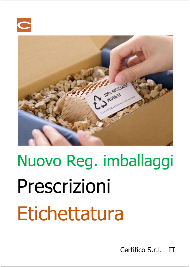Nuovo Reg  imballaggi   Prescrizioni Etichettatura