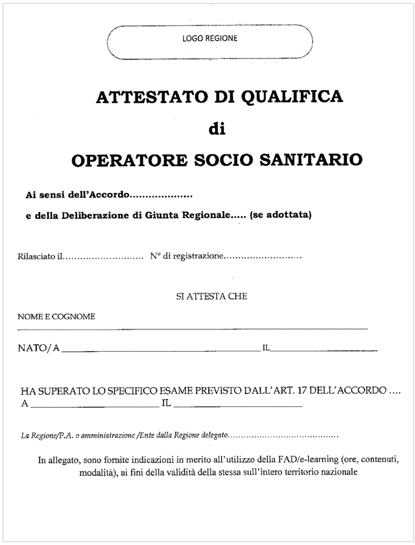 Operatore socio sanitario Operatore socio sanitario