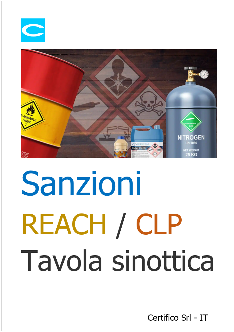 Sanzioni REACH CLP   Tavola sinottica