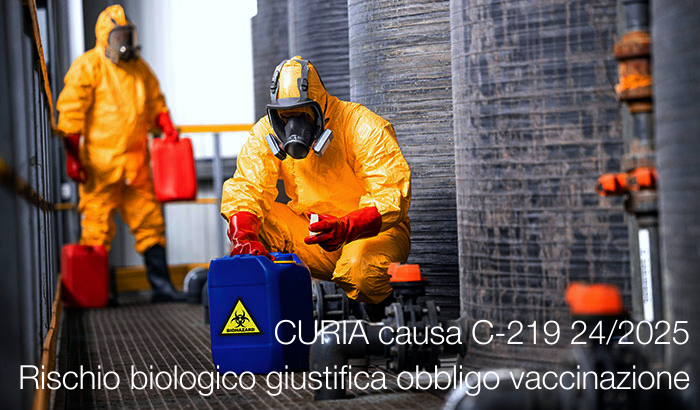 Sentenza CURIA causa C 219 24 del 12 Giugno 2025   Rischio biologico giustifica obbligo vaccinazione